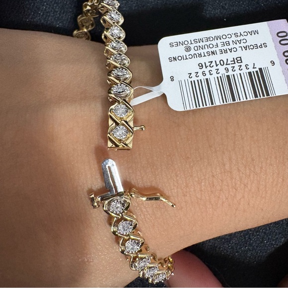 Diamond Open Link Tennis Bracelet (1/2 ct. t.w.) in Gold-Plated Sterling Silver - Picture 3 of 6